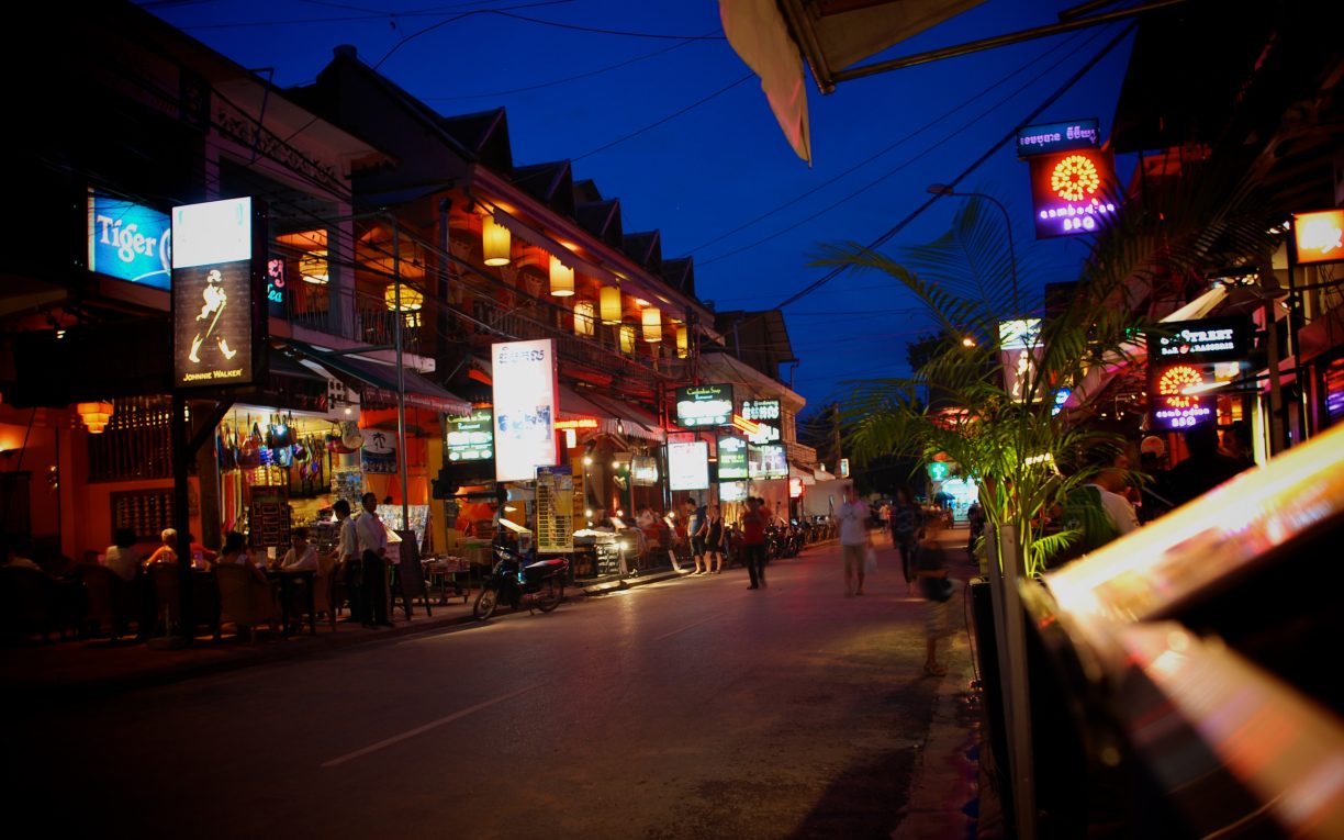 night street siem reap cambodia