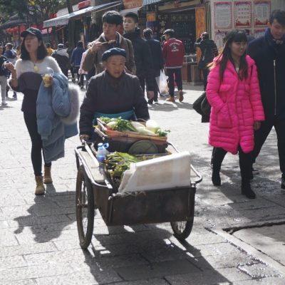 Old lady Dali town market Yunnan China